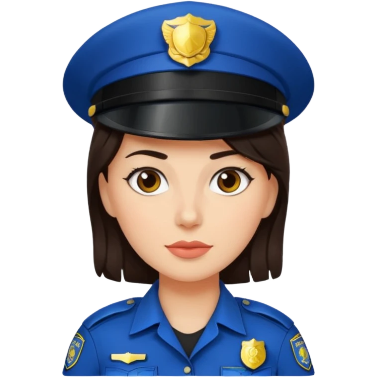 police woman with dark brown hair and bright skin emoji