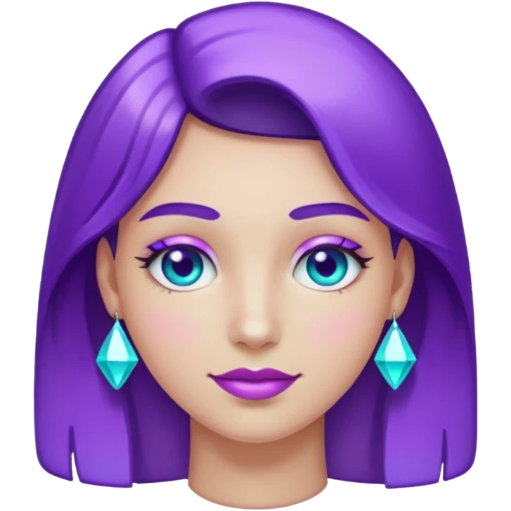 glitter purple and cian pin officer emoji