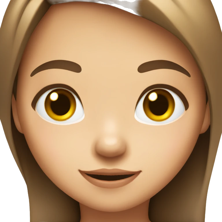 A girl with brown hair and light skin making a wink face emoji