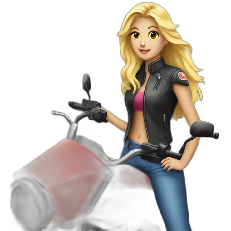 Blonde sur une moto emoji