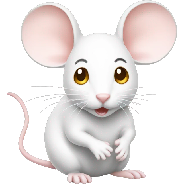 mouse gold and white, tail white emoji