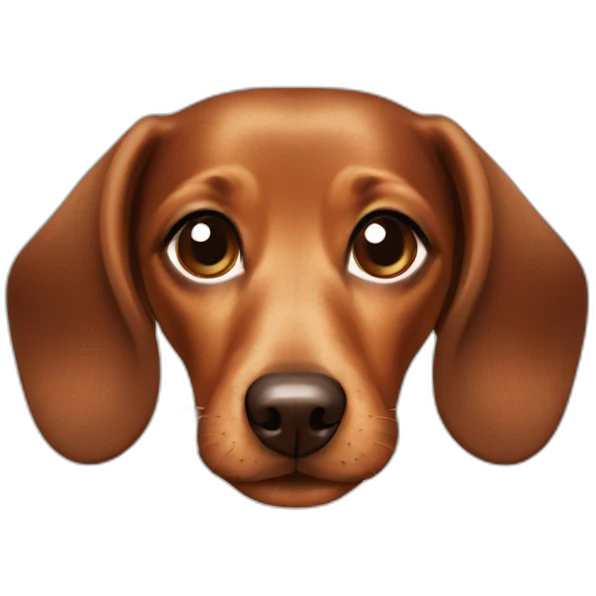 Cute Lady brown Dachshund face emoji