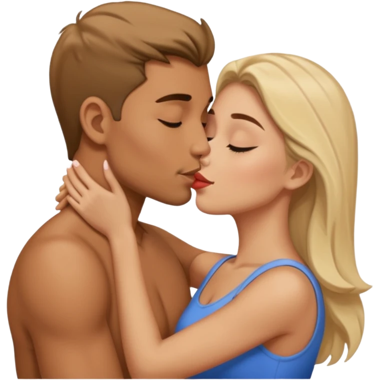 Man kissing woman emoji