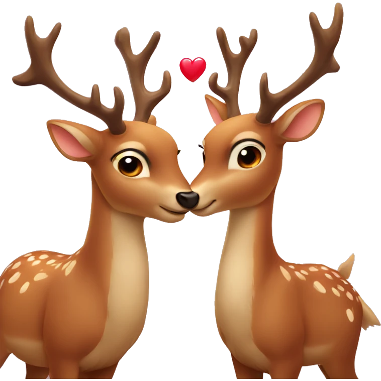 two deer in love emoji