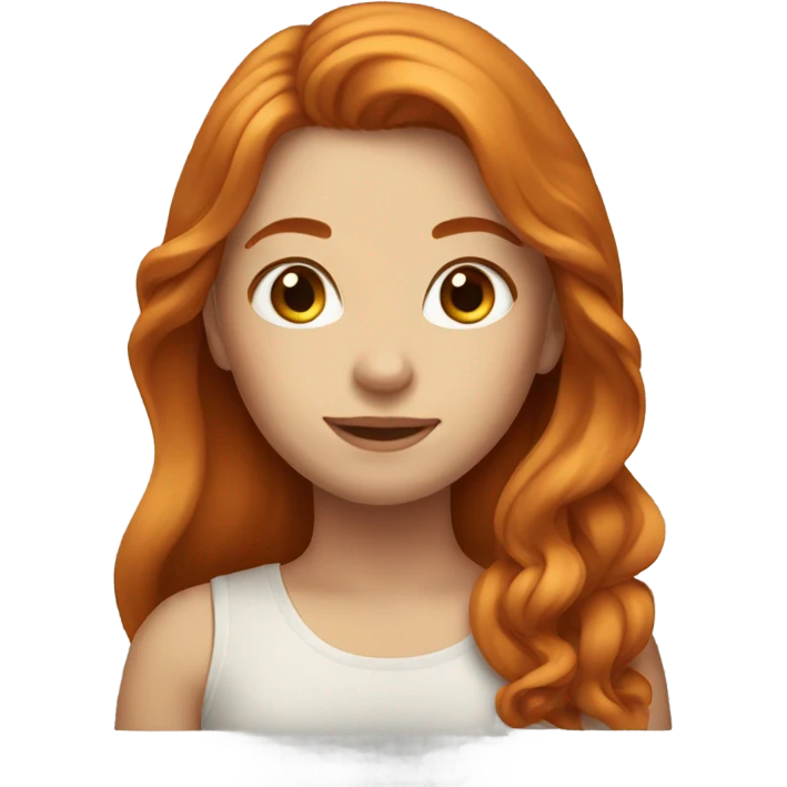 Beautiful girl, long hair, ginger emoji