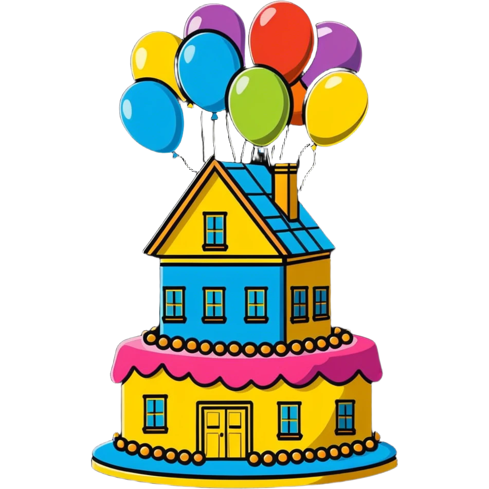 Up movie house cake for birthday  emoji