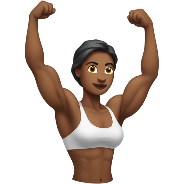 women show biceps emoji