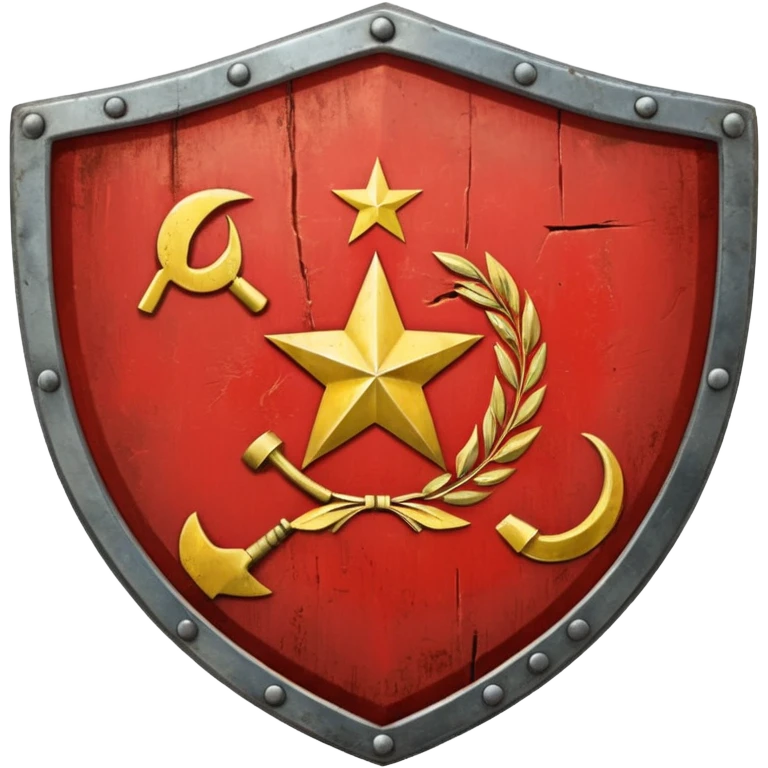 generate a very realistic metal shield with the USSR flag emoji