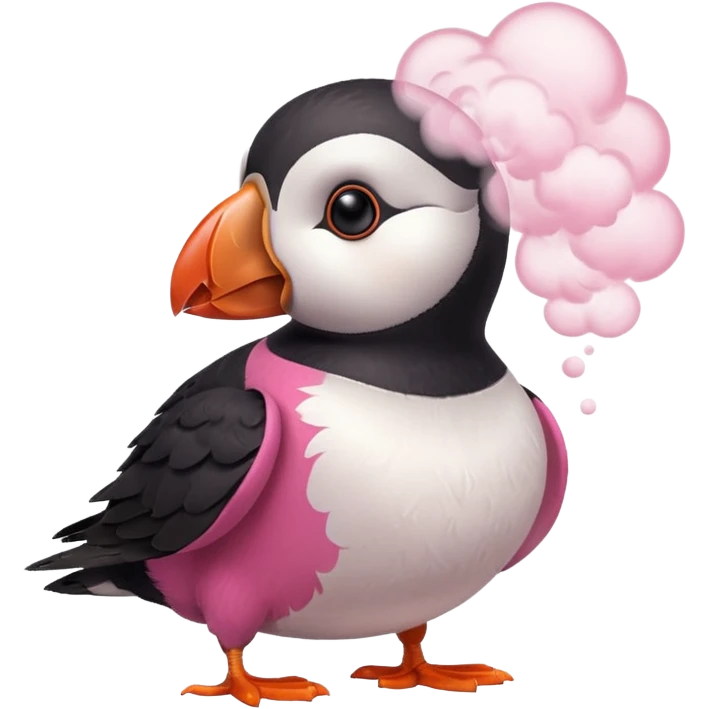 pink puffin steam blow steam emoji