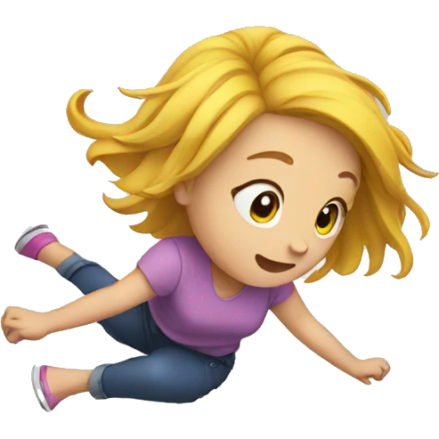 girl falling over emoji