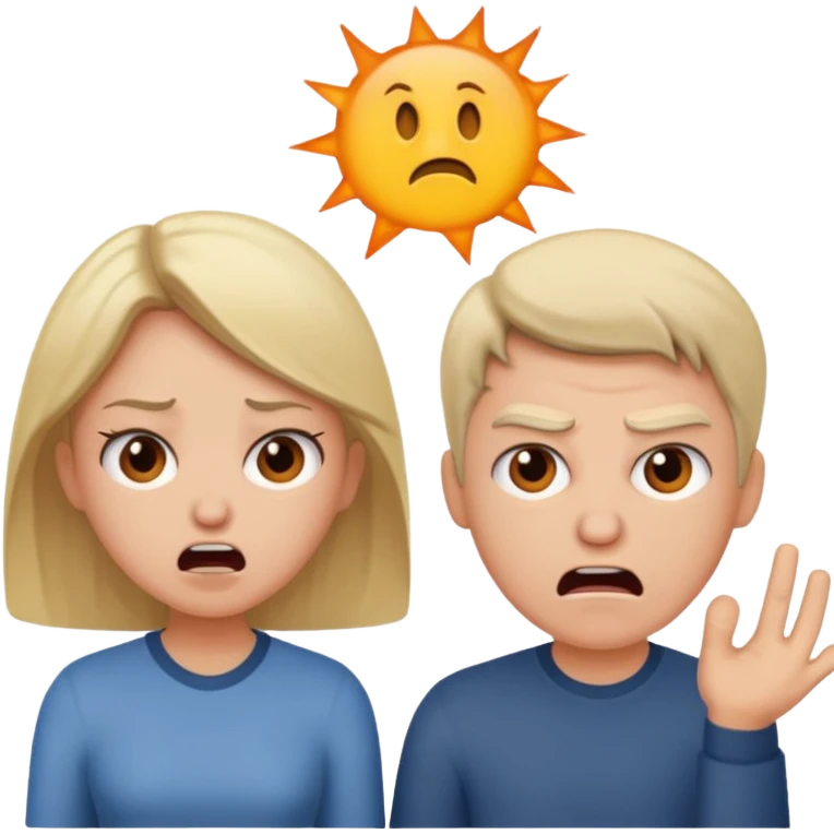 A couple getting divorced and arguing emoji