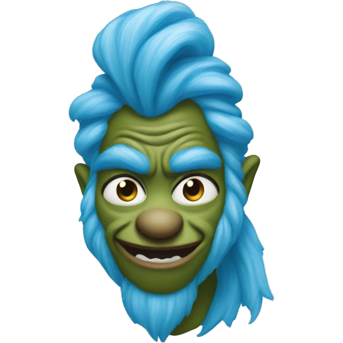 Make a blue grinch emoji emoji