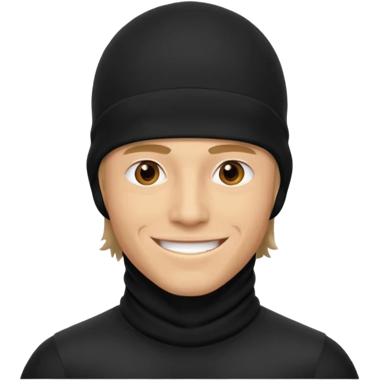 A guy with a mullet and a black baclava emoji