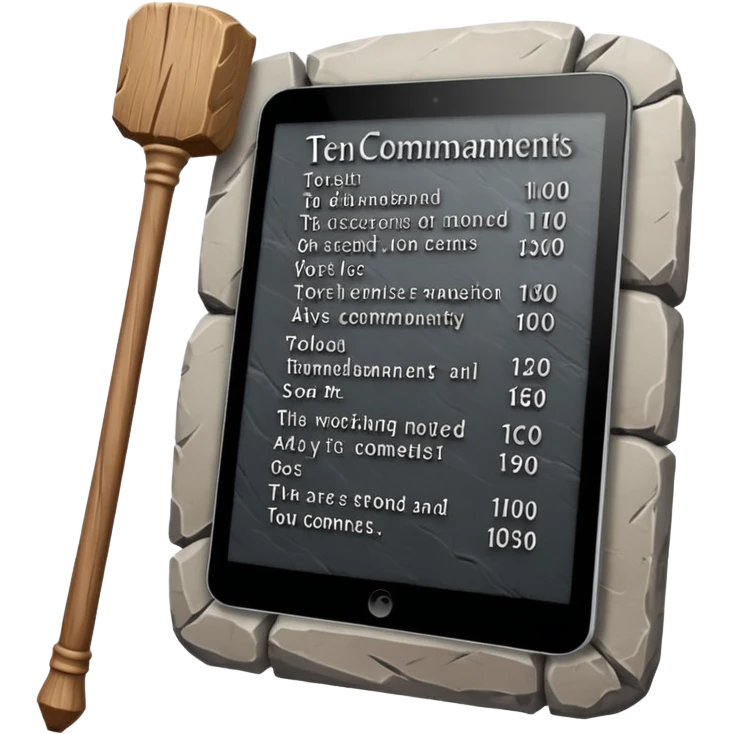 Ten commandments tablets and staff emoji