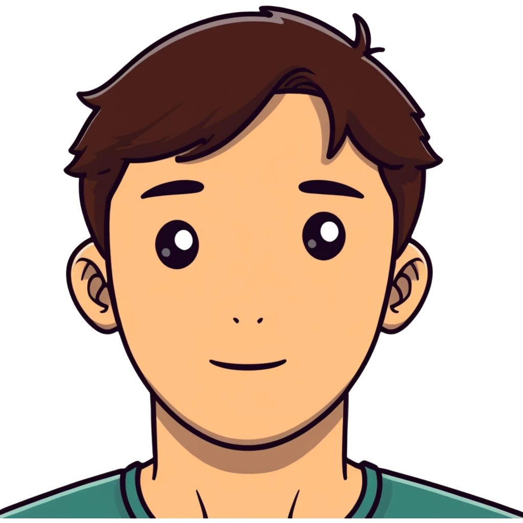 Polish man with medium length brown hair and freckles around his left eye emoji