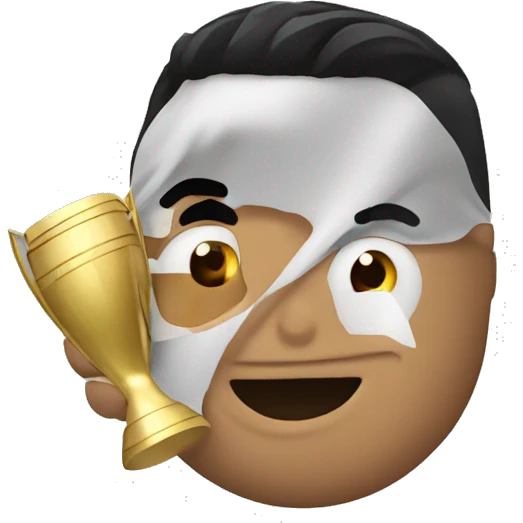 Cristiano Ronaldo con la copa del mundo emoji