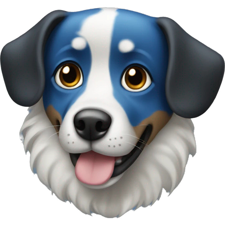 Blue And black dog emoji