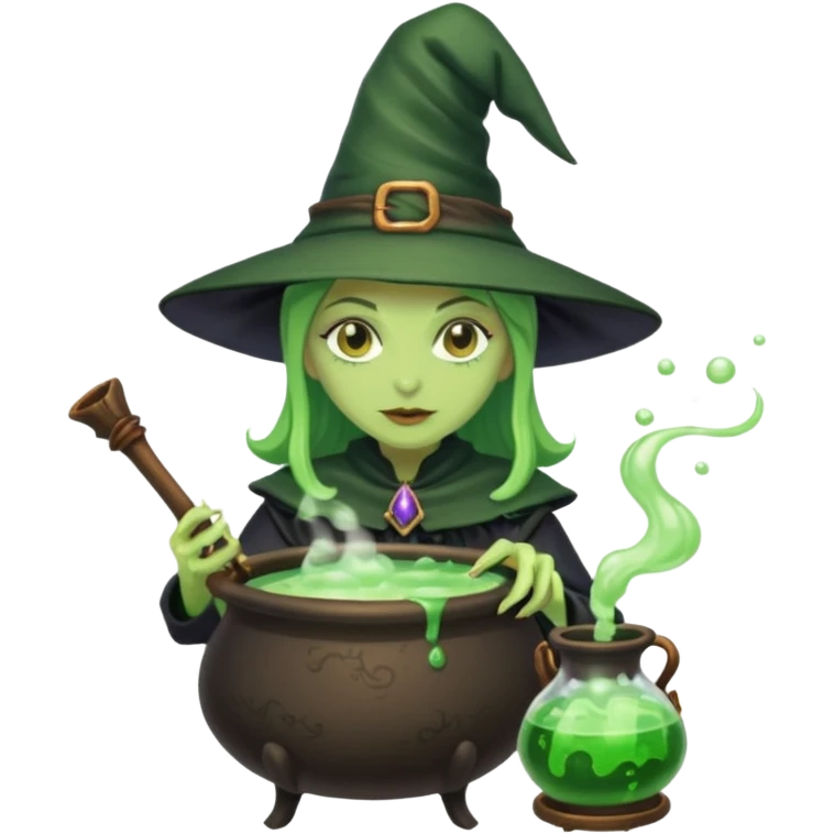 green witch cooking potion emoji