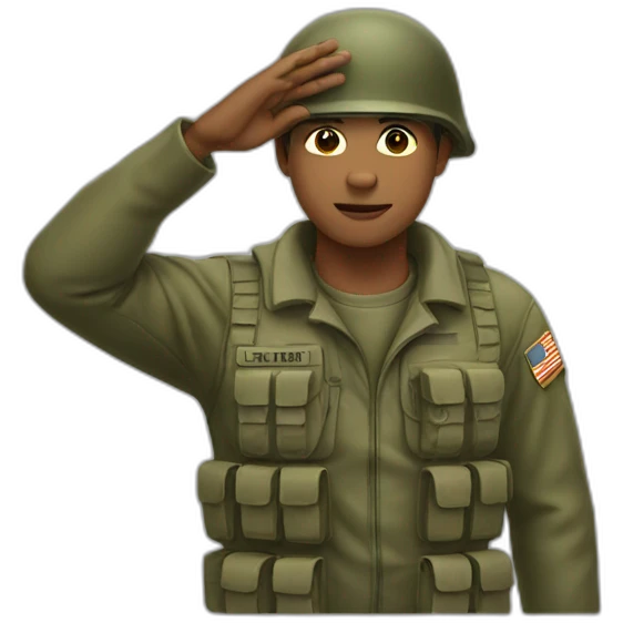 Soldier greeting with his hand on head emoji