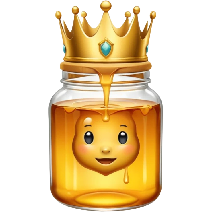 Honey jar with a crown on top emoji