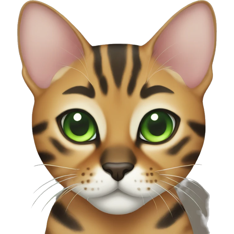 Bengal cat with Green eyes  emoji