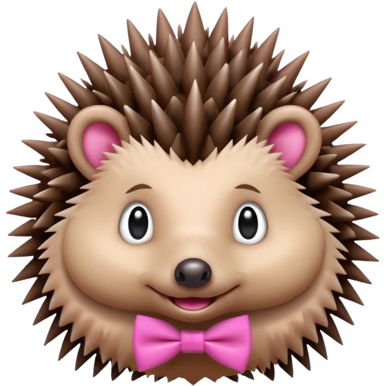 Hedgehog with a pink bowtie emoji