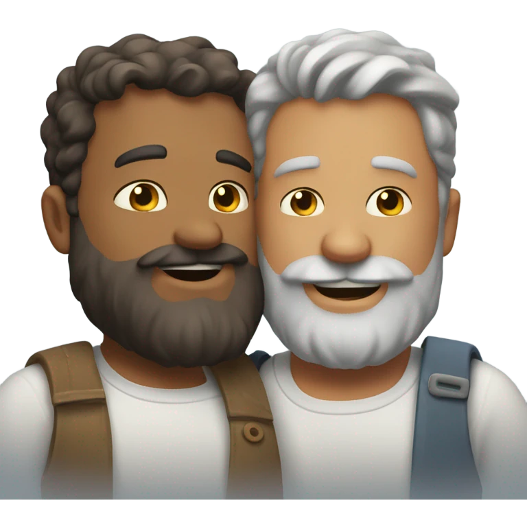 Burly bearded men in love emoji