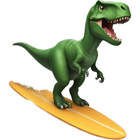 t-rex surfing a wave emoji