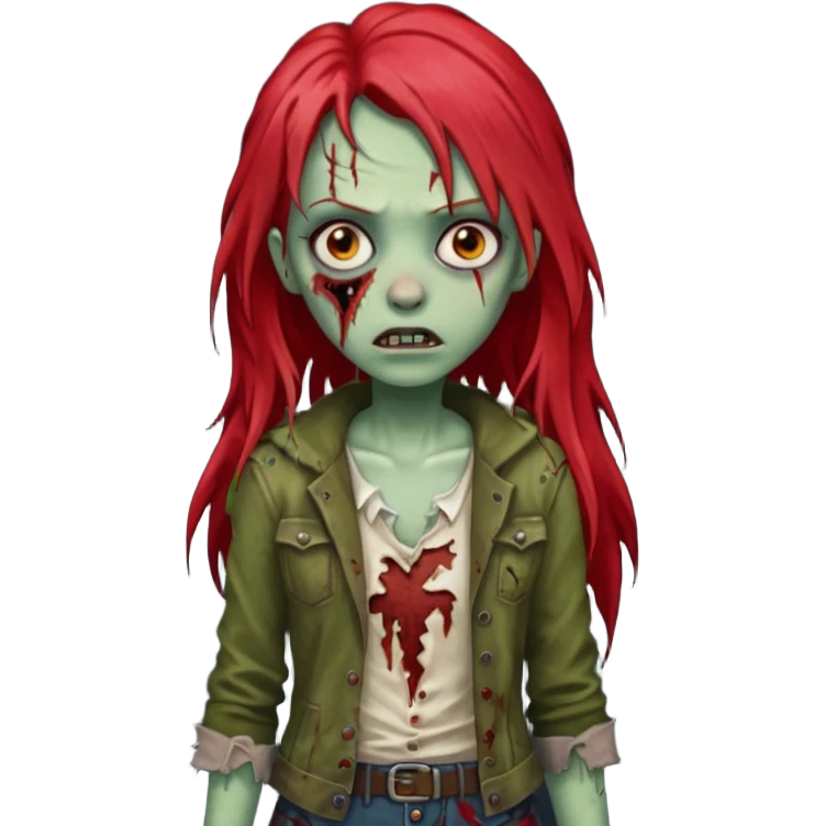 i want a pretty zombie girl emoji with red long hair emoji