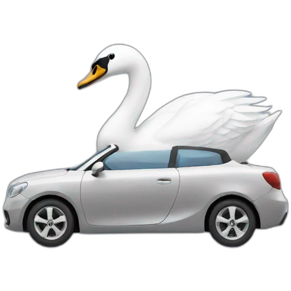 Swan sitting in a car emoji