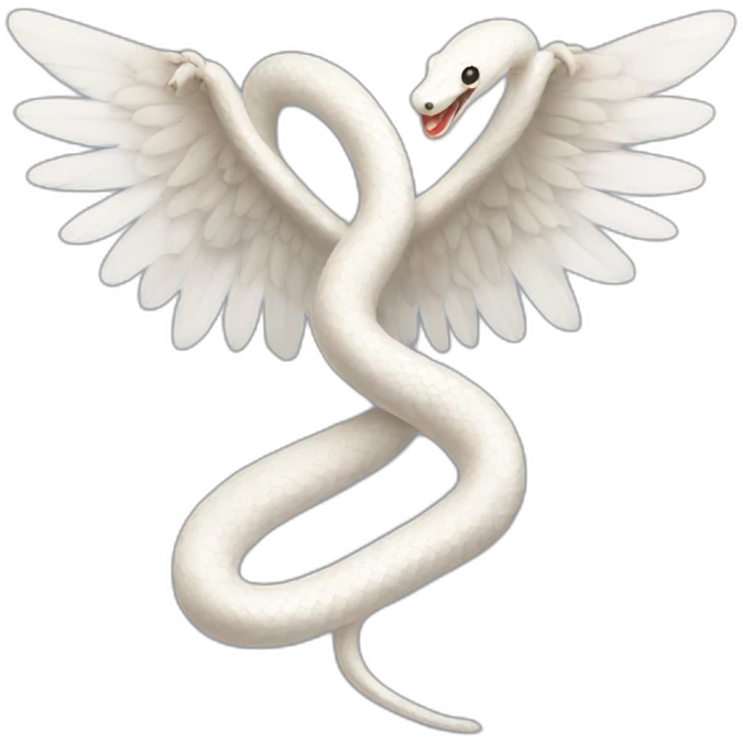 White snake with angel wings emoji