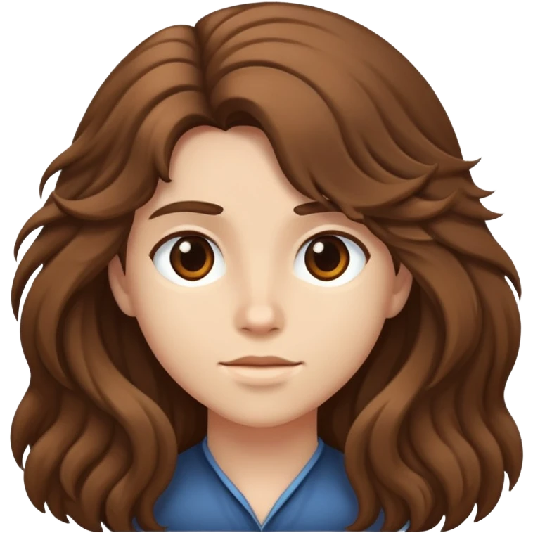brown long puffy hair emoji