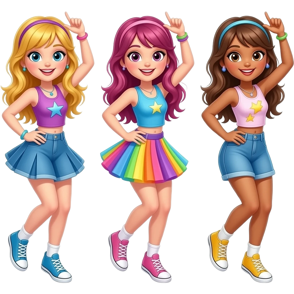 Lisa frank dancing girls emoji