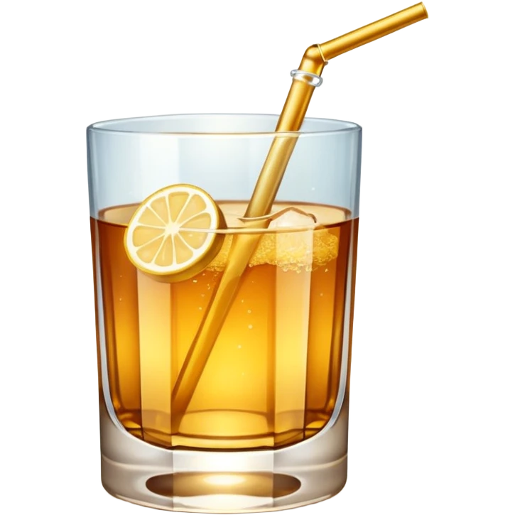 whiskey glass filled with sparkling drink emoji