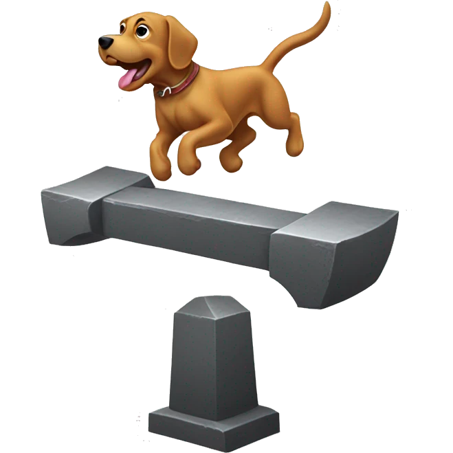 dog jumping anvil emoji
