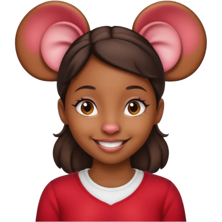 black girl with mouse ears emoji