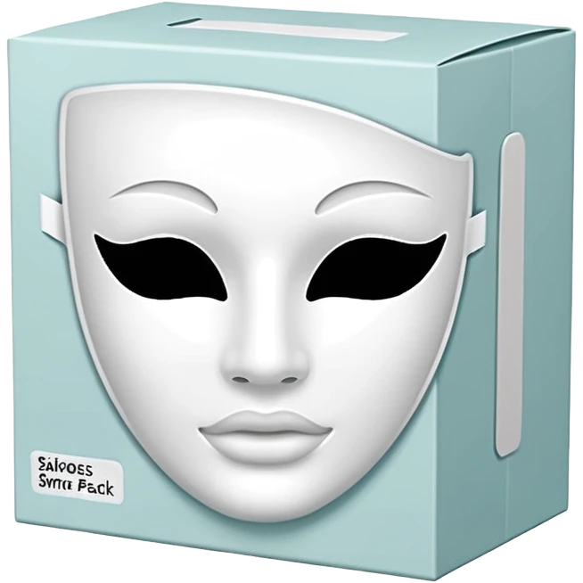 a beauty product box of skincare white mask pack emoji