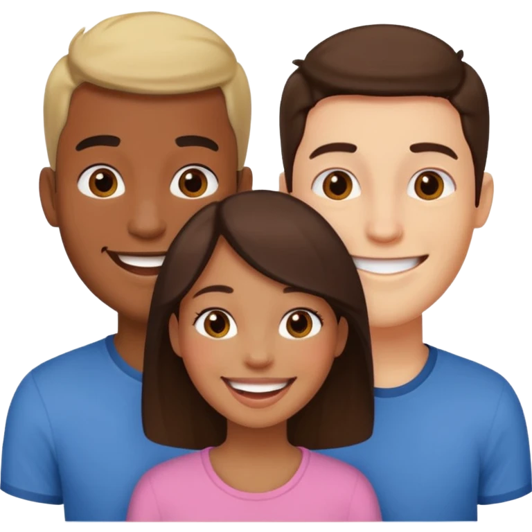 2 guys and a girl emoji