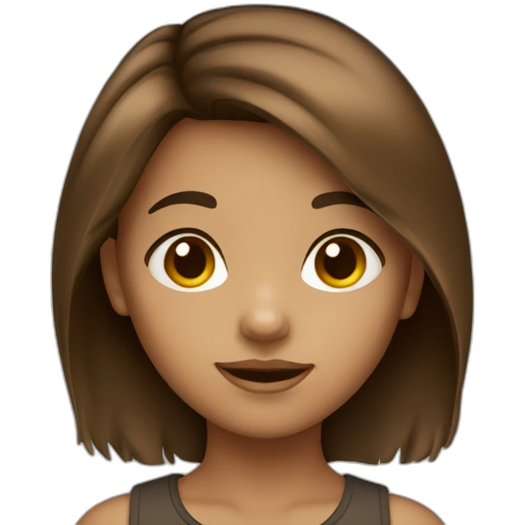 Kid Girl Brown hair emoji
