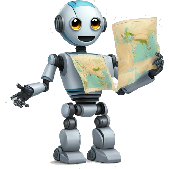 robot has a map in the hands emoji