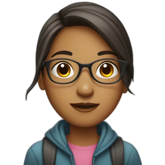 girl student with glasses emoji