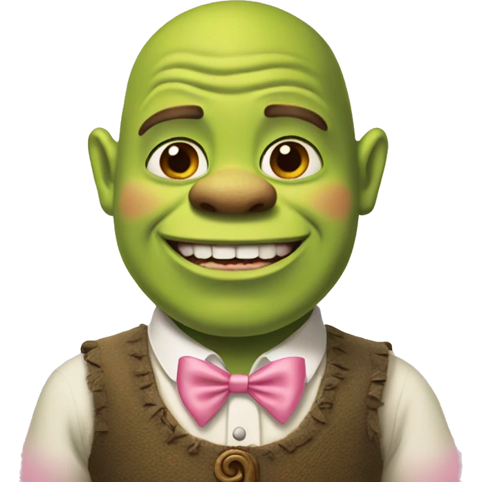 Shrek with pink bow emoji