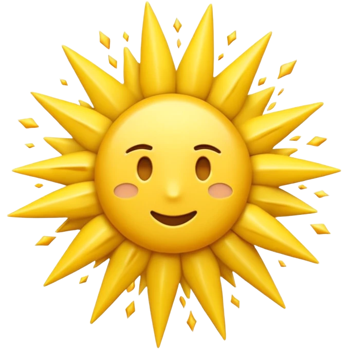 Clean 3D emoji, iOS‑like: one sharp‑edged explosion burst, solid yellow, gentle highlight and rim, isolated on transparent background emoji