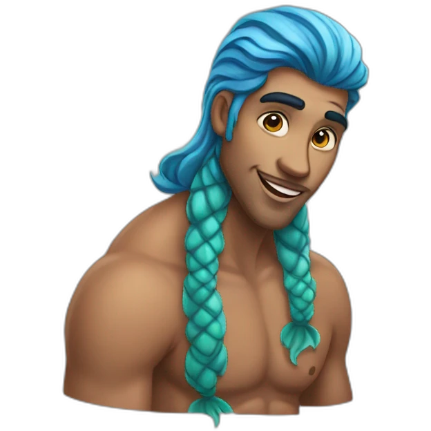 A mermaid male and his tale emoji