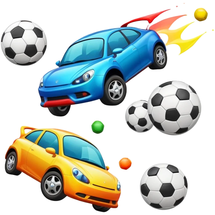 cars playing soccer emoji