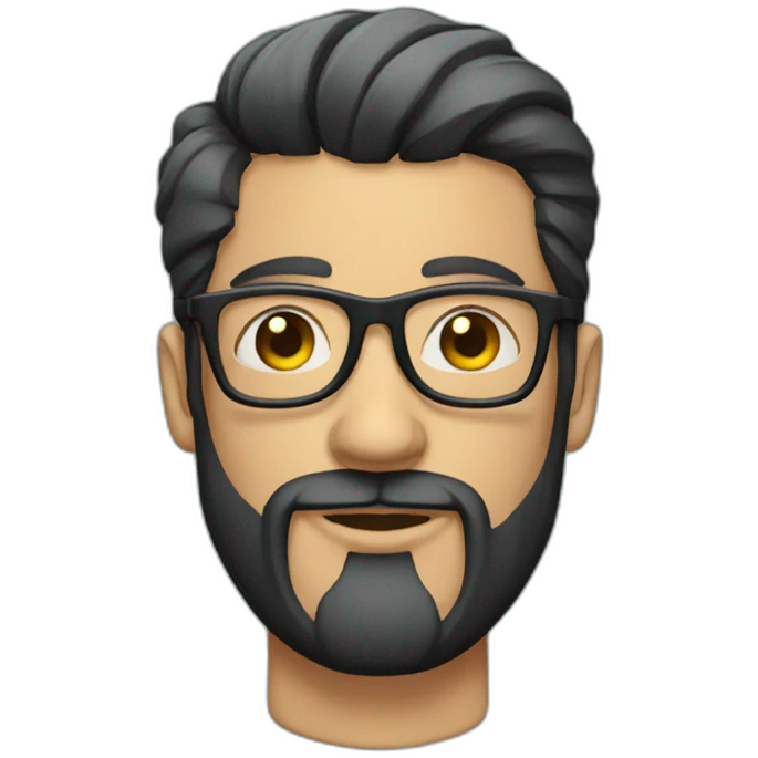 Guy with a beard long face and glasses and tattoos emoji