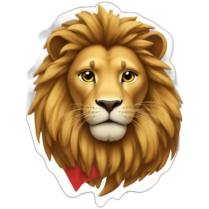 Lion avec ke drapeau du maroc emoji