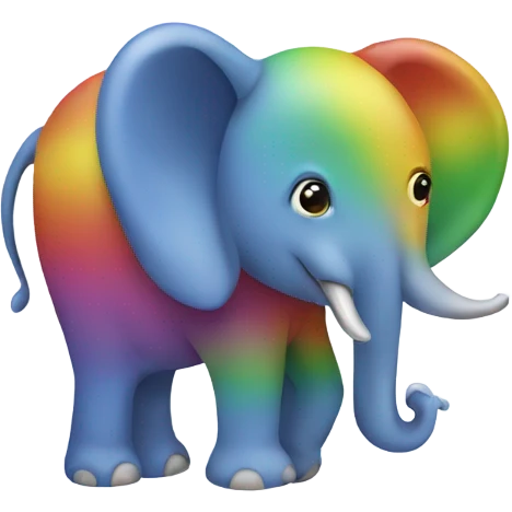 Rainbow elephant emoji
