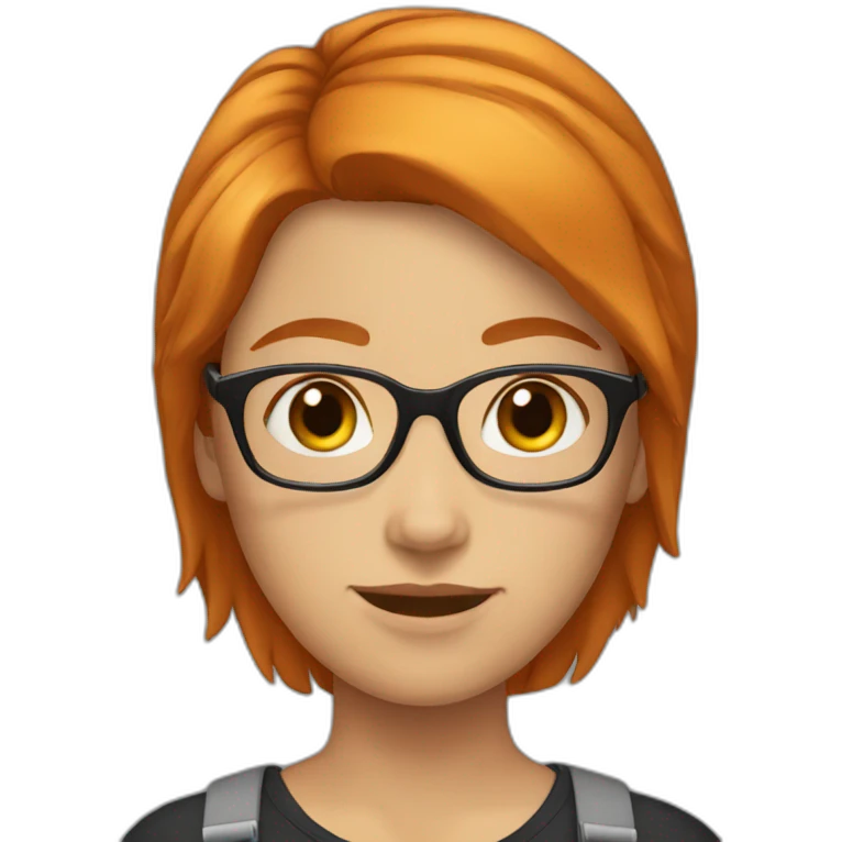 Girl-with-short-ginger-hair-with-glasses emoji