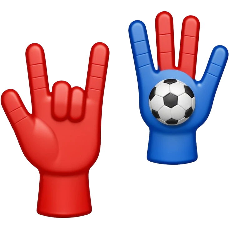 foam finger football blue (#00A3E0) and red (#F9423A) emoji